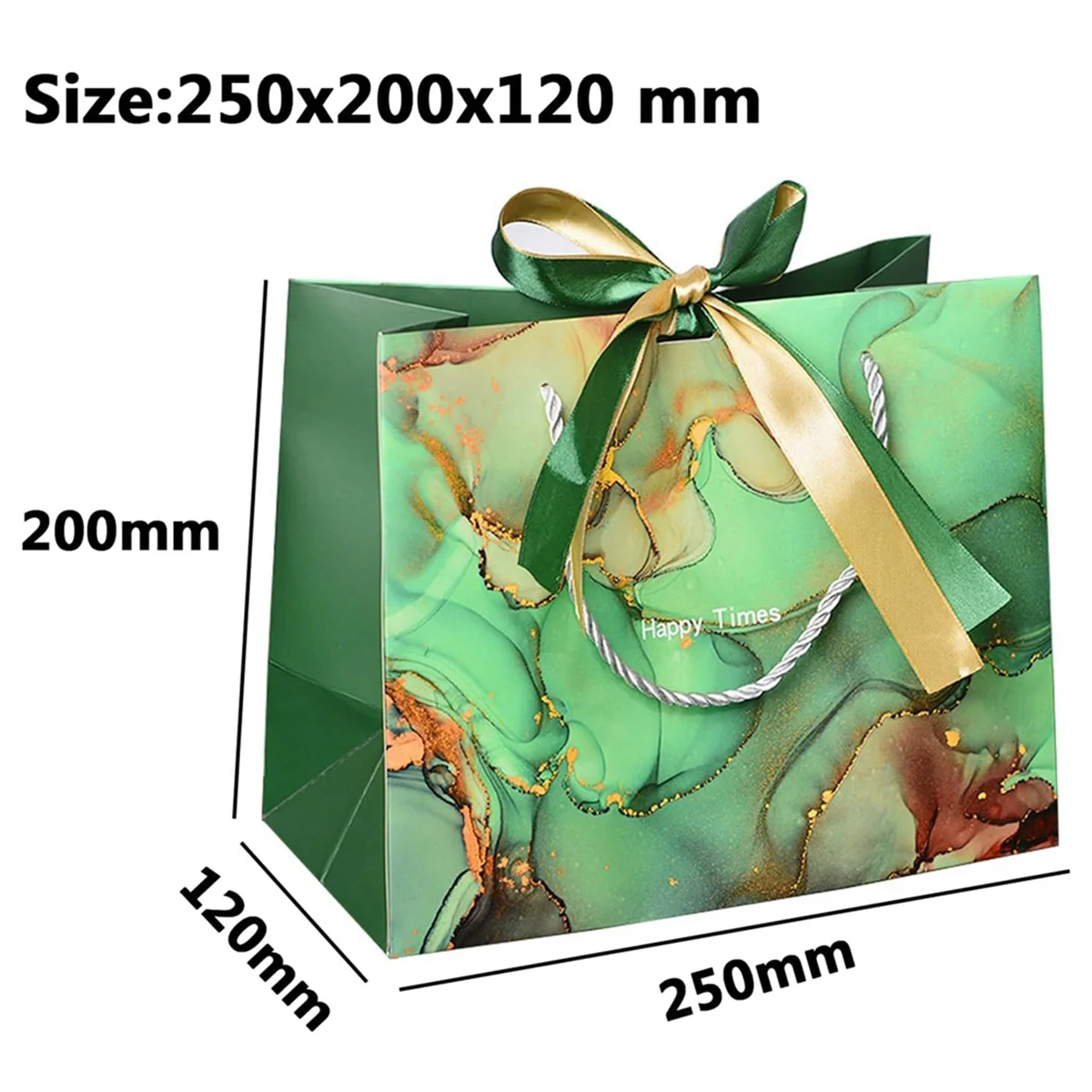 2Pcs Paper Gift Bags with Bow Ribbon Present Bag Pouches with Handles for Birthday, Wedding, Christmas, Party, Shopping