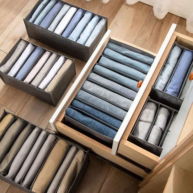 Closets Clothes Organizer Pants Jeans Storage Box Cabinet Organizer Drawers Underwear Socks T-Shirt Wardrobe Storage Organizers