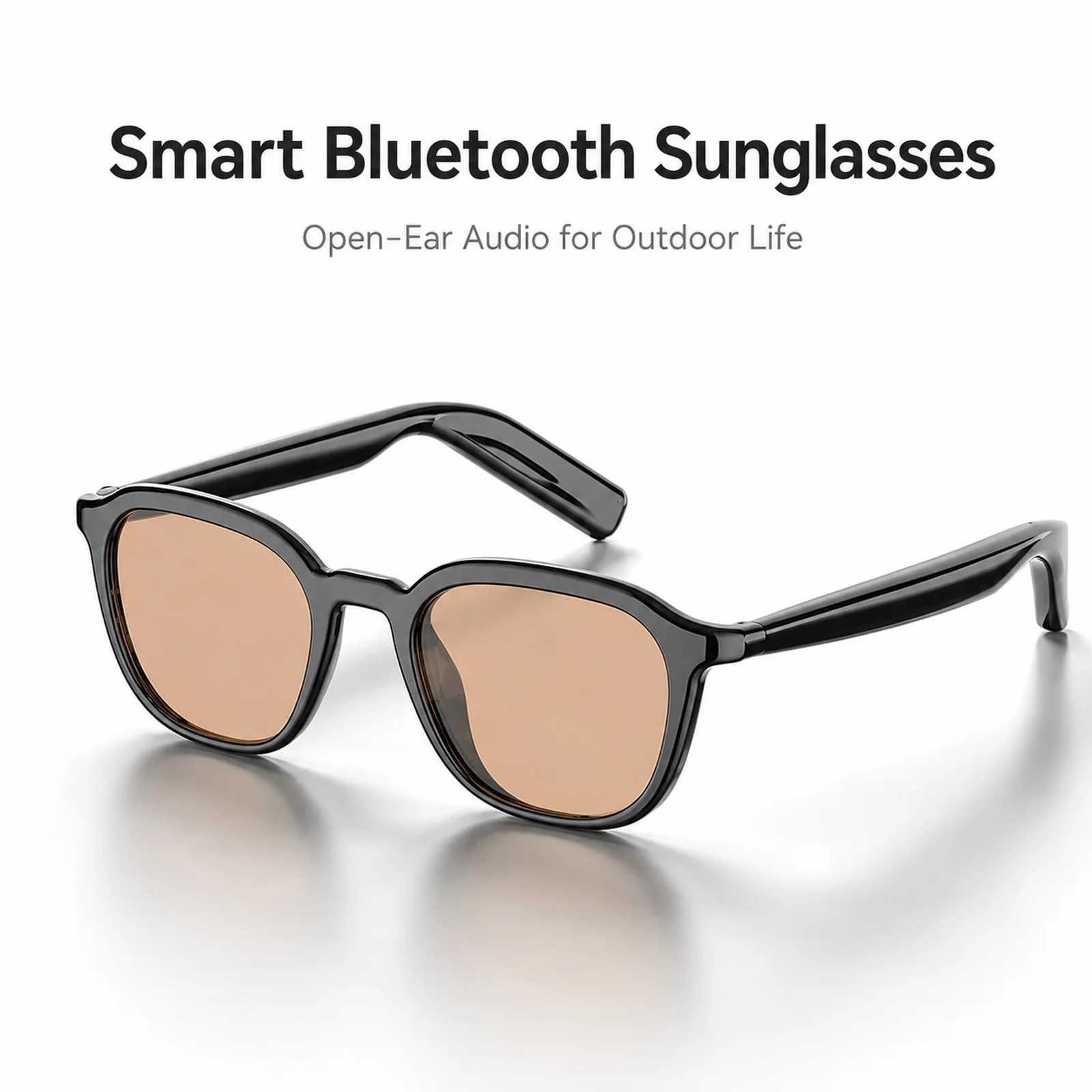 

Smart Bluetooth Sunglasses for Driving, Open-Ear Smartglasses Audio Glasses with UV400, Dual Mics, 7H, Type-C Charging, IPX4
