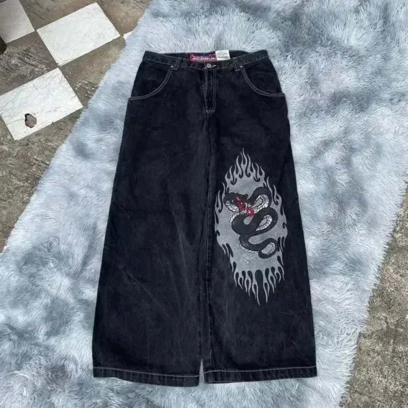JNCO Y2K Jeans larghi uomo jeans vintage ricamati di alta qualità Hip Hop Goth streetwear Harajuku uomo donna jeans Casual a gamba larga