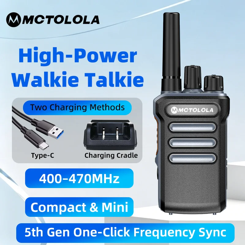motolola-ミニ-5w-パワートランシーバー-400-470mhz-双方向無線-type-c-充電クレードル-デュアル充電-第-5-世代-ワンクリック周波数