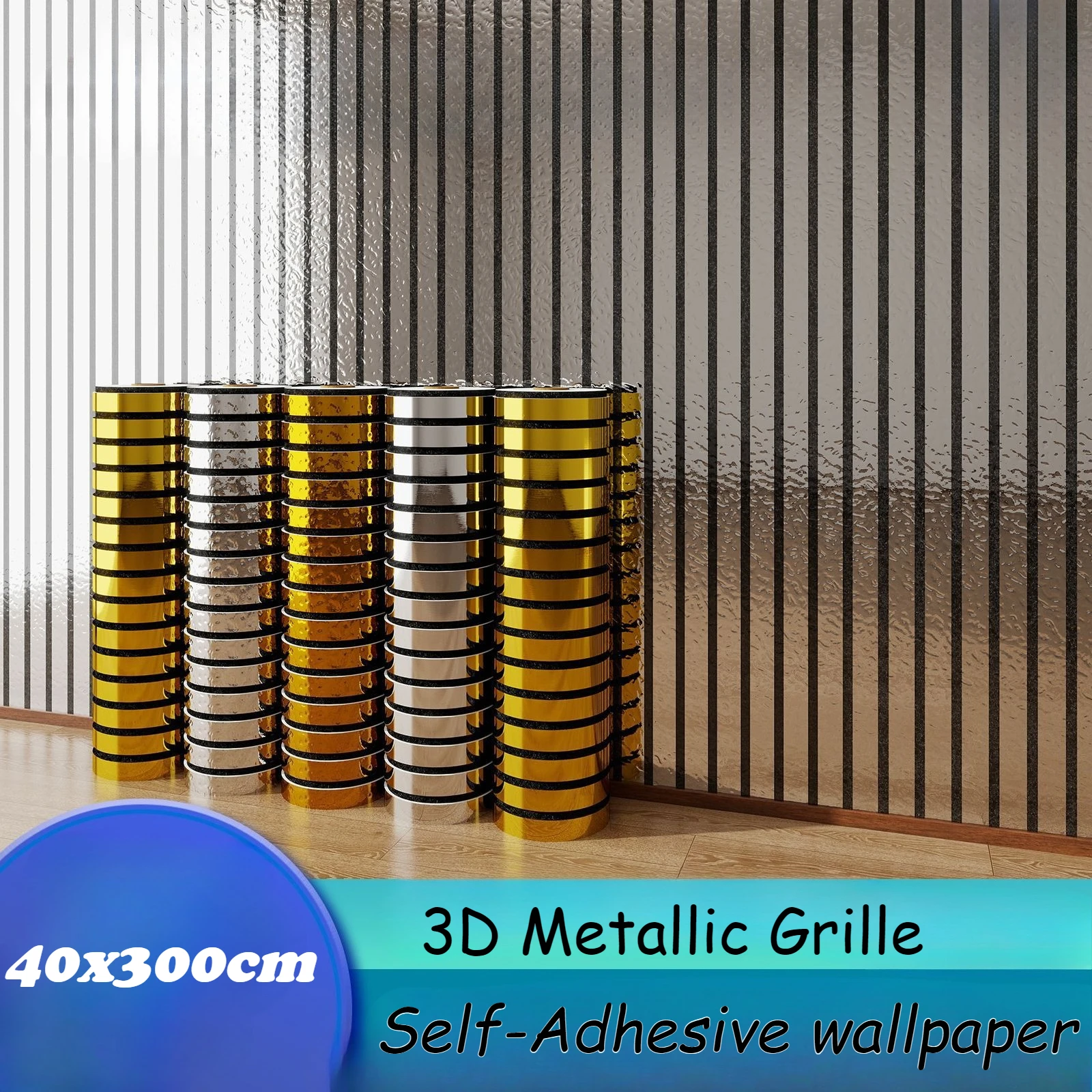 

3D Metallic Grille Self-Adhesive Wall Panel Wallpaper Decoration Living Room Background PVC Wall Sticker DIY Cutting