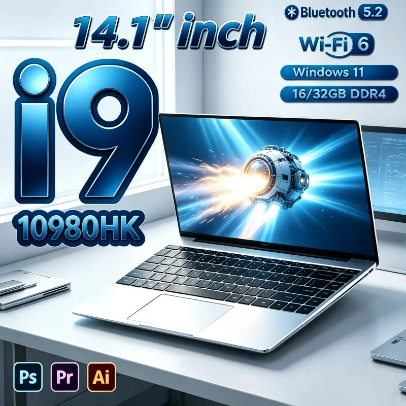 Intel Core I9 10980HK Hardy Laptop 14.1" 32GB RAM 2TB SSD Gaming PC Office Study Computer PC Windows 11 1920x1080 HD