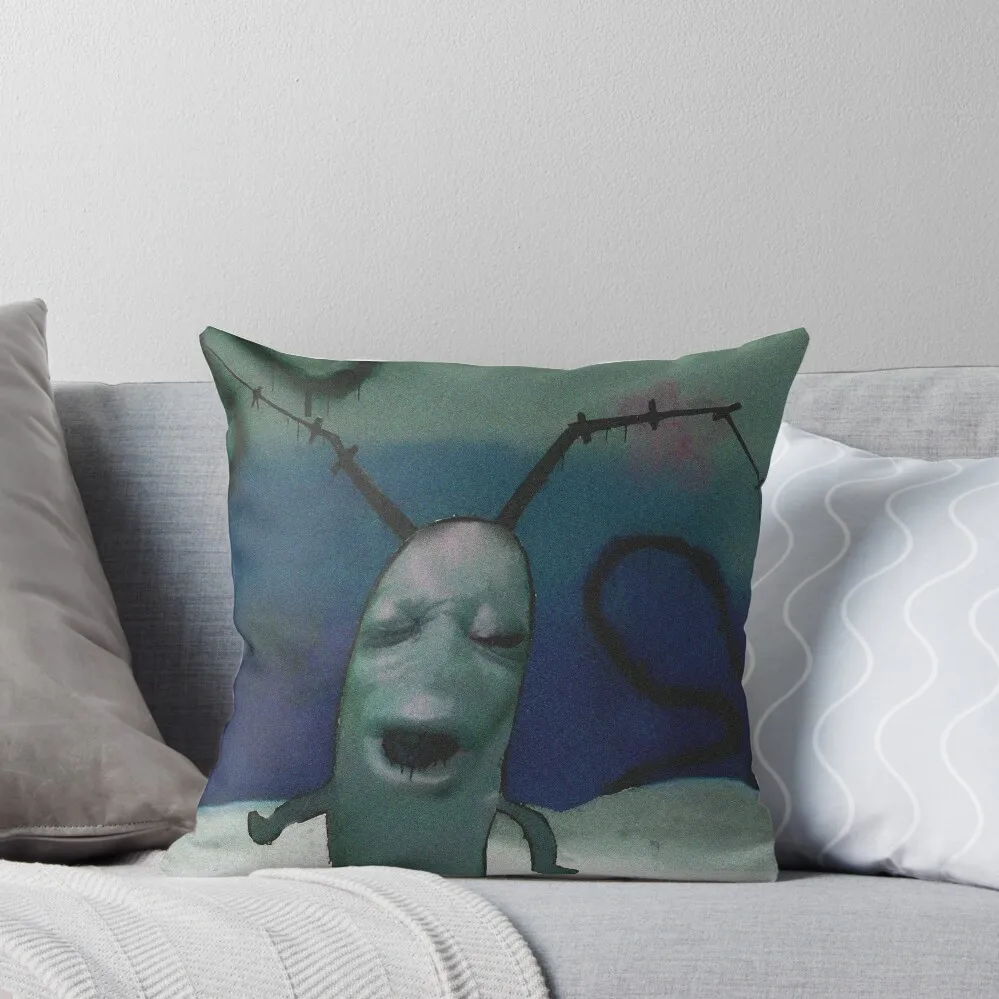 

Cursed Plankton Meme Throw Pillow Bed pillowcases christmas ornaments 2025 christmas supplies Cushions For Children pillow