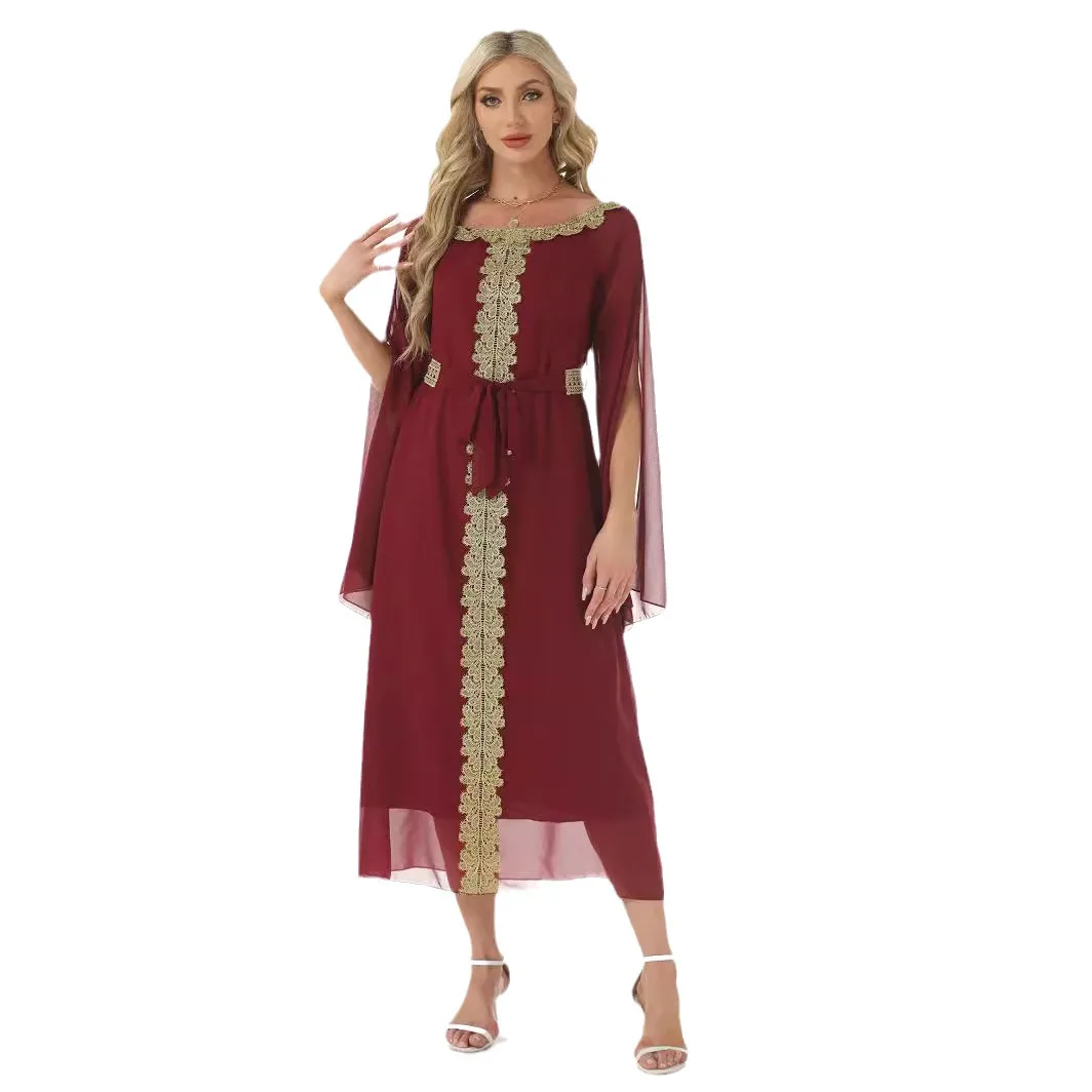 Eid Muslim Abaya for Women Party Dresses Sashes Jalabiya Vestidos Ramadan Dubai Kaftan Islam Arab Long Robe Morocco Abayas