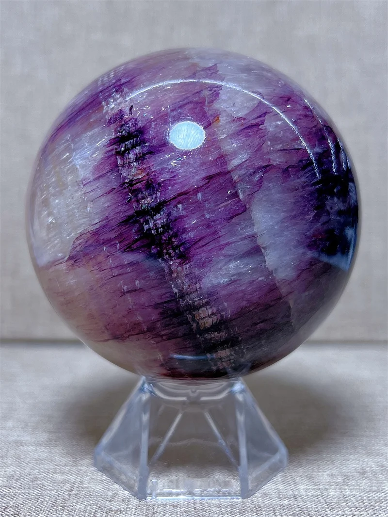 

Natura Crystal Purple Fluorite SPhere With Rain Bow Free Form Carving Reiki Healing Stone Home Decoration Exquisite Gift