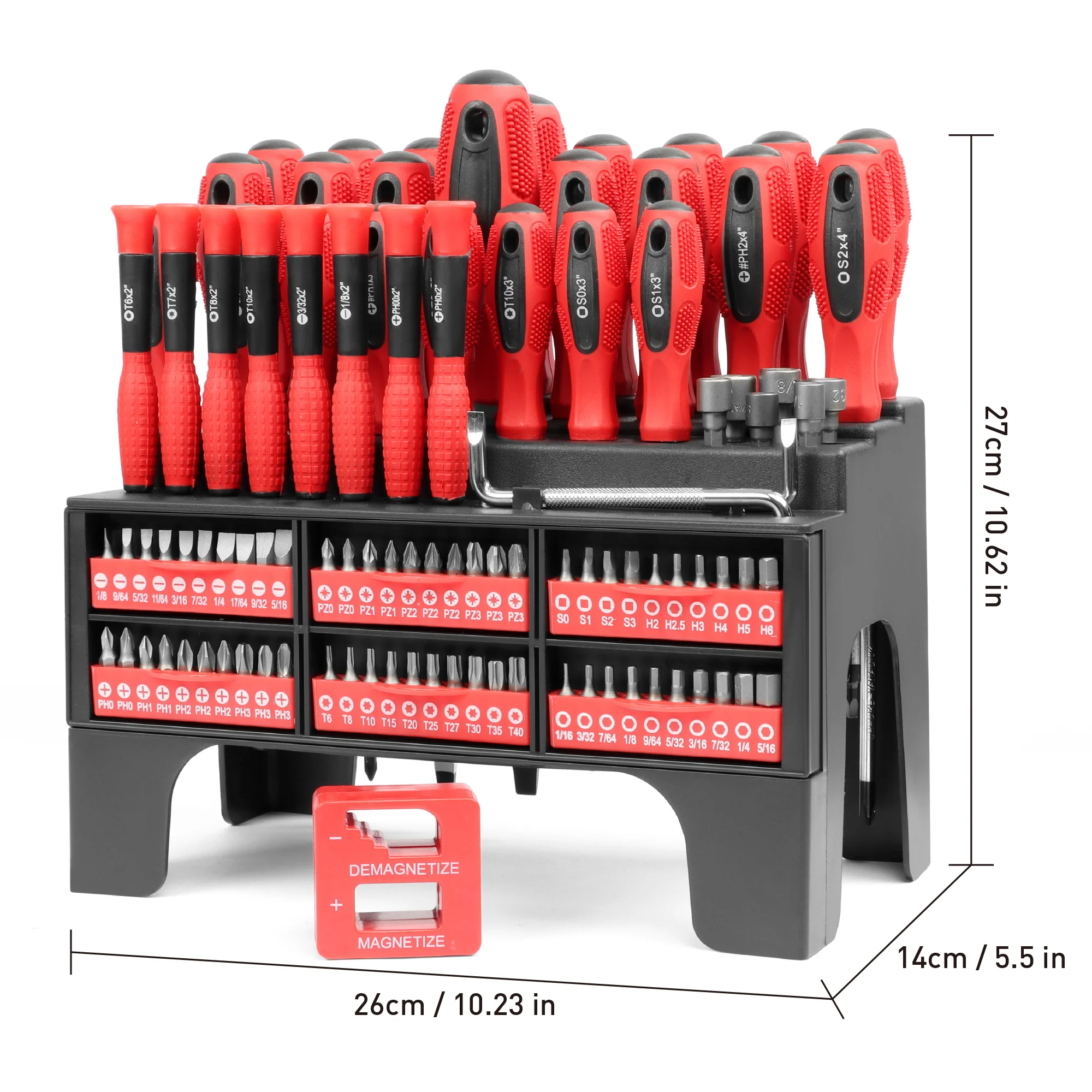 101 pieces of magnetic screwdriver set, plastic frame tool set, cross shaped, plum blossom, hexagonal