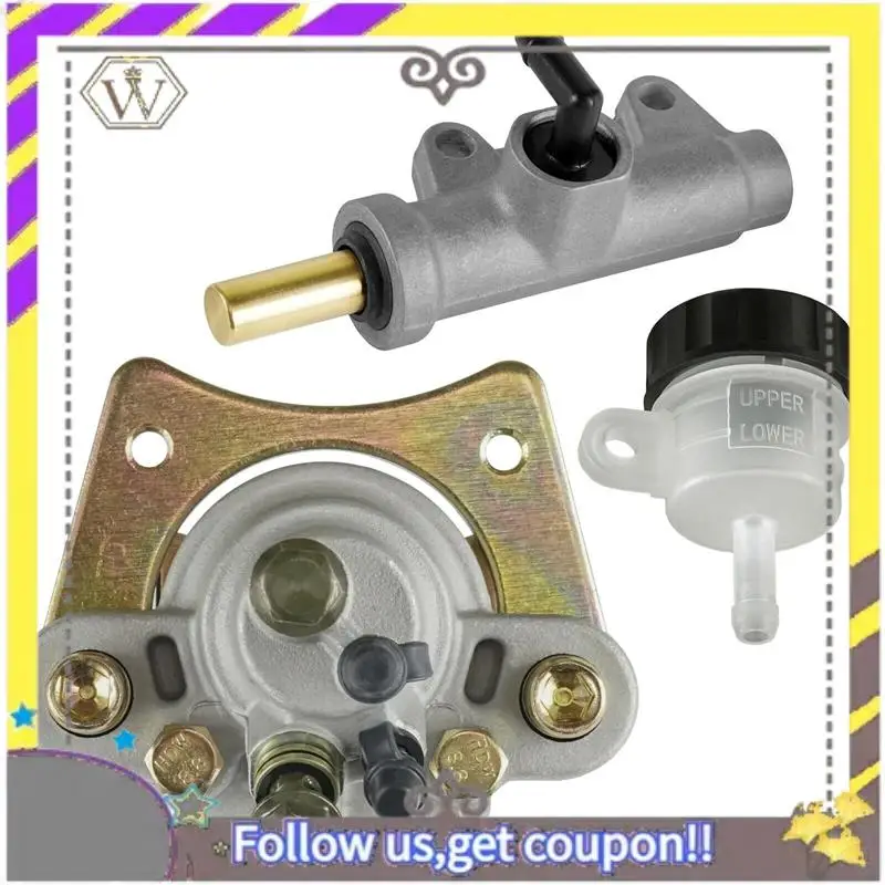 Pinza de freno ABXV-plateada con cilindro maestro/reserva para Polaris Sportsman 400 500 600 700 2003-2004