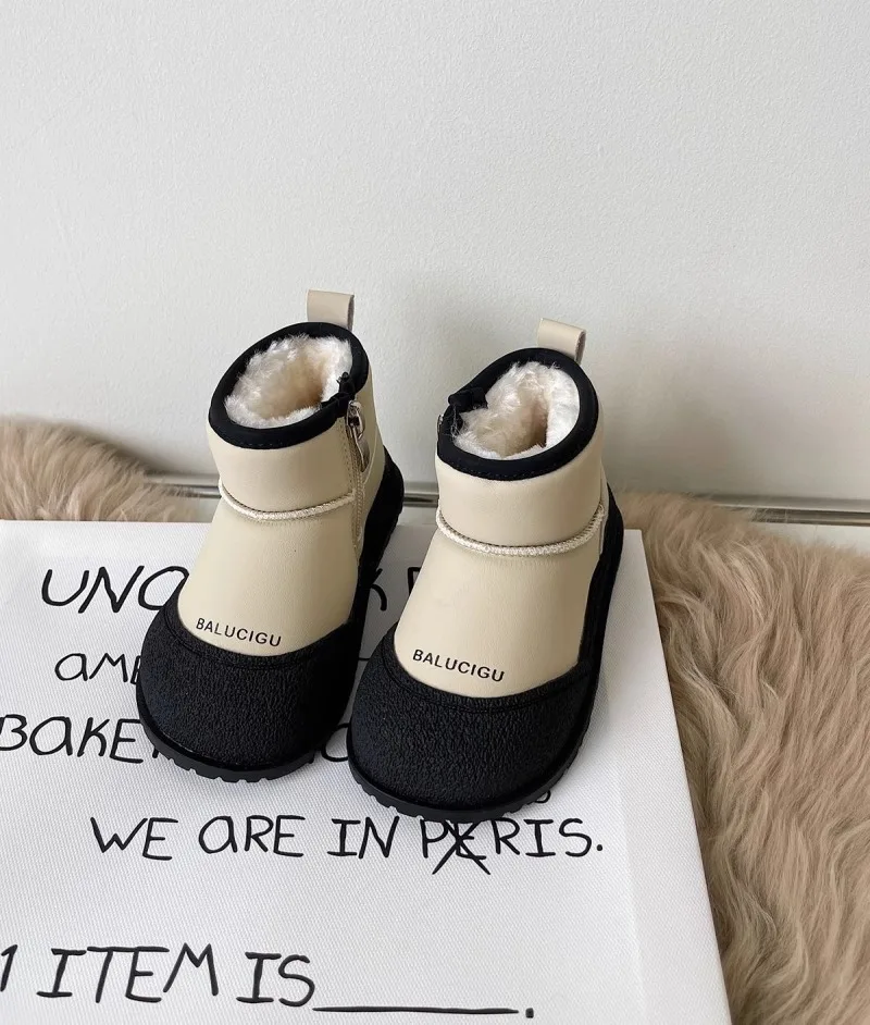 2026 Neue Winter-Plüsch-Schneestiefel für Kinder Dicke Warme Baumwollschuhe für Jungen und Mädchen Wasserdichte Kinder-Winterstiefel Samtschuh – Detail 8
