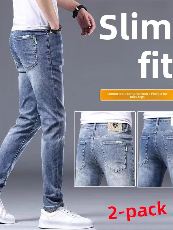 

Men's Straight Leg Jeans Autumn Winter Loose Faionable Busin Casual Pants Wide Leg Versatile Long Trousers