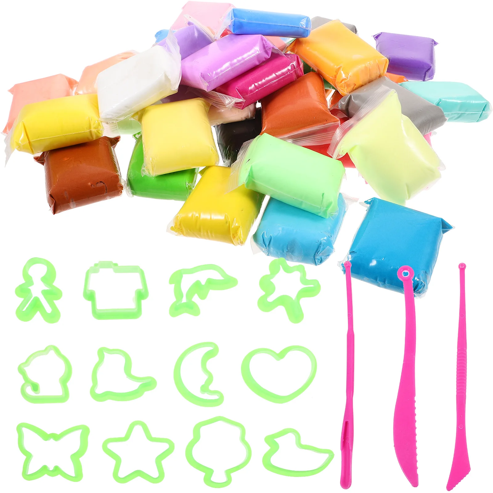 1 ensemble de bricolage Kit polymère coloré modélisation sèche pour enfants adolescents, ensemble d'artisanat en argile légère, cadeau de jeu artisanal,