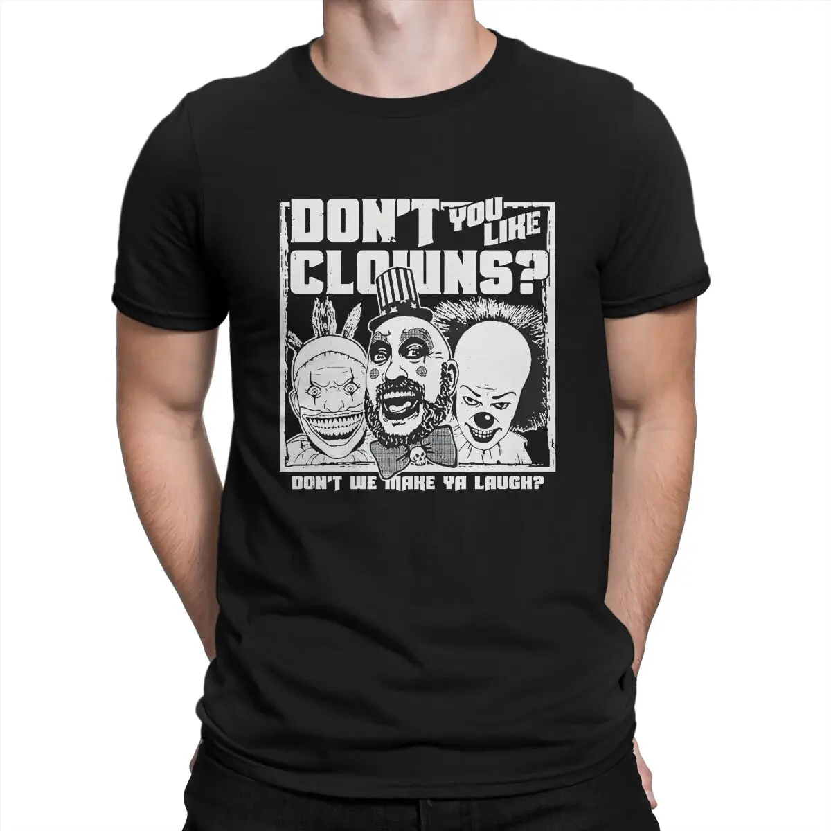 Don't You Like Clowns Men T Shirt Captain Spaulding Vintage Tees Short Sleeve Round Neck T-Shirts Cotton 4XL 5XL Clothes