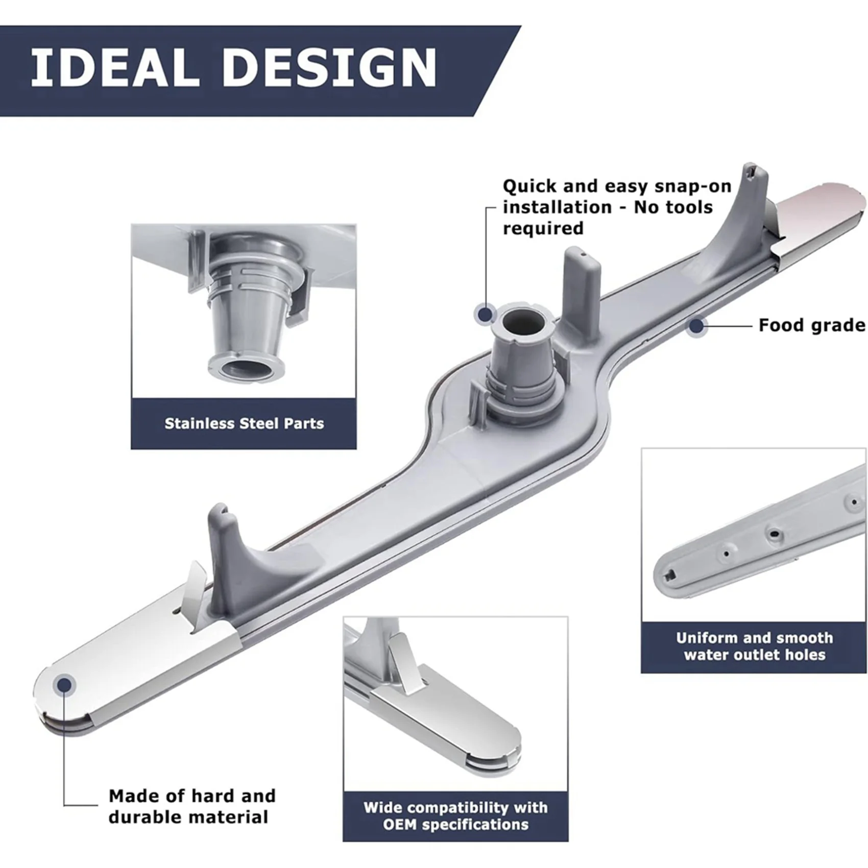 【Popular】2X 154568002 Braço de pulverização inferior para máquina de lavar louça para Electrolux Frigidaire 154568001 5304517203 AP3958746, EA1524955 1196170