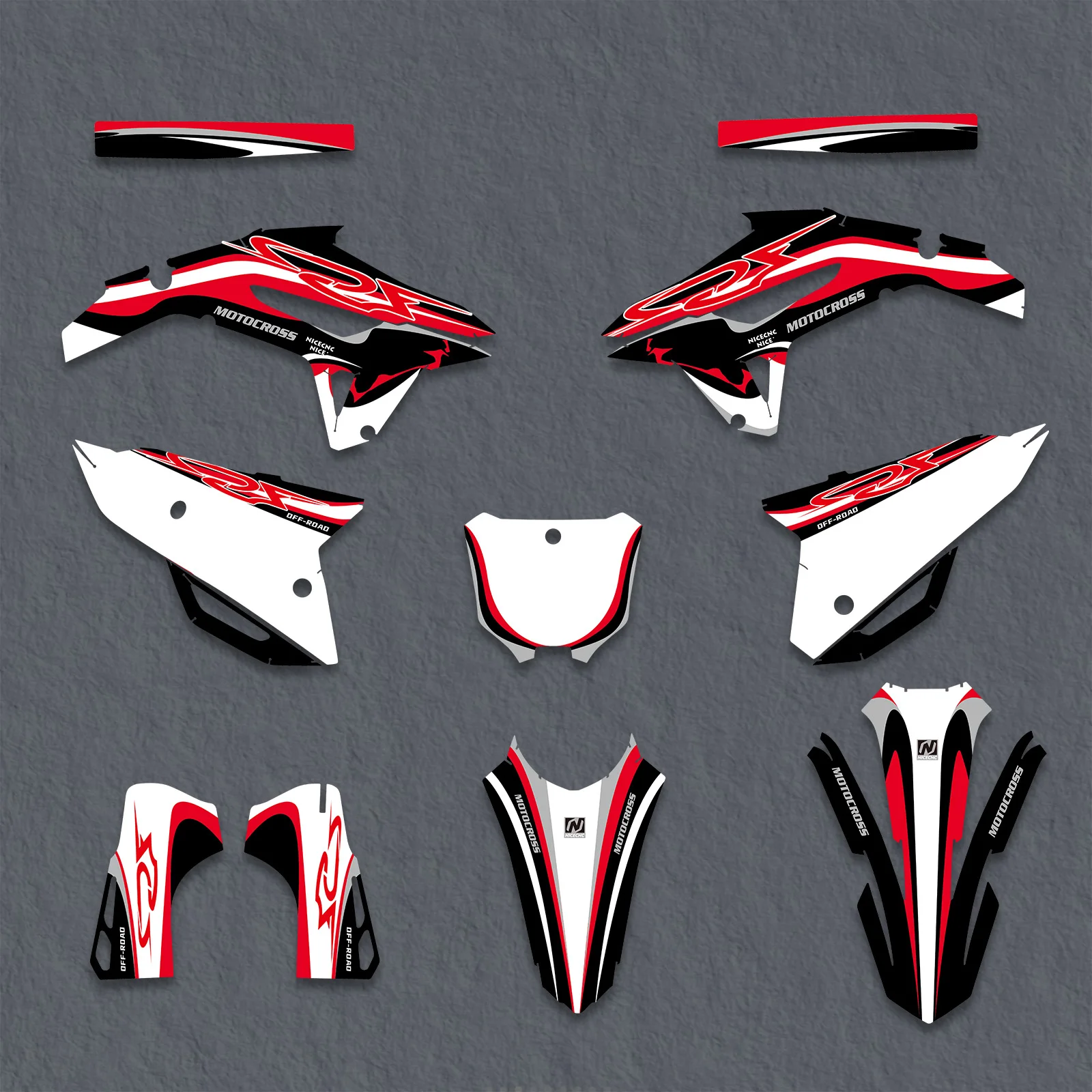 

NICECNC For Honda CRF 250 CRF250R 2022 2023 2024 Motorcycle Fairing Graphic Fairing Background Decals Stickers Kit Customize
