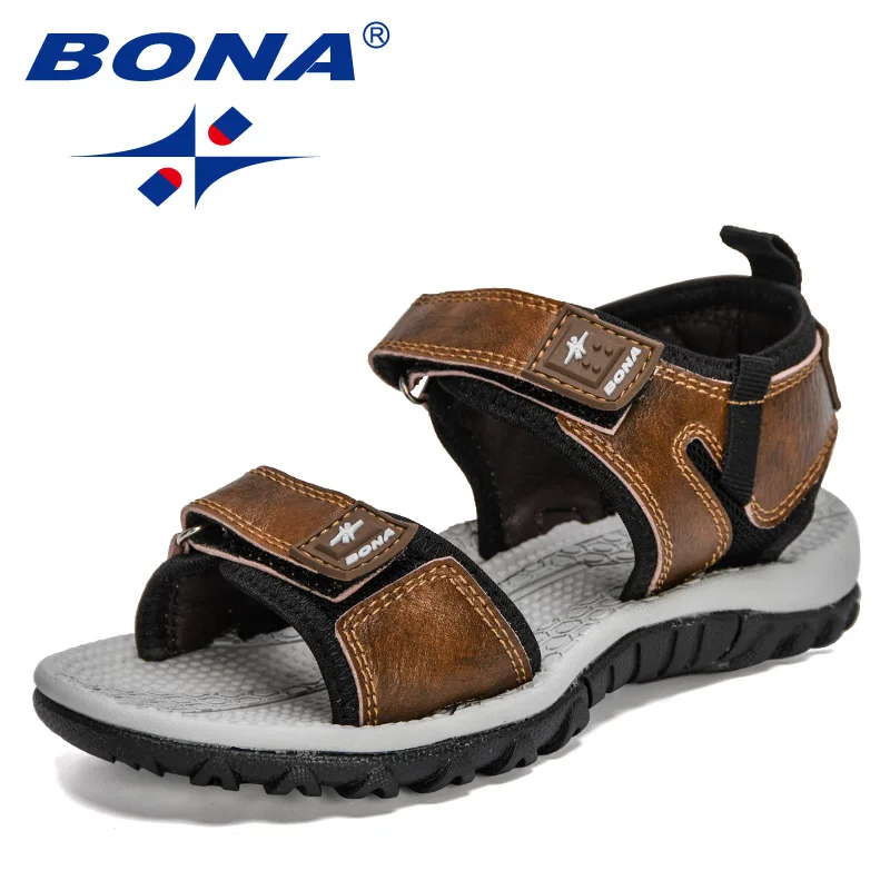 

BONA 2022 New Designers Popular Kids Sandals Summer Non-slip Children's Beach Shoes Luxury Brand Flats Boys Casuales Sandalias