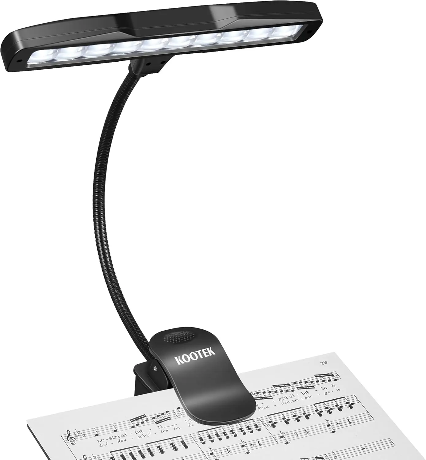 

Clip-on Piano Lamp, 360° Flexible Gooseneck, Adjustable Brightness USB Rechargeable for Sheet Music, Reading, Orchestra