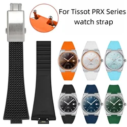 Fluororubber FKM Quick Release Watch Straps for Tissot PRX Series 11mm 12mm T137.407/T137.410 Super Player Watch Band Bracelet