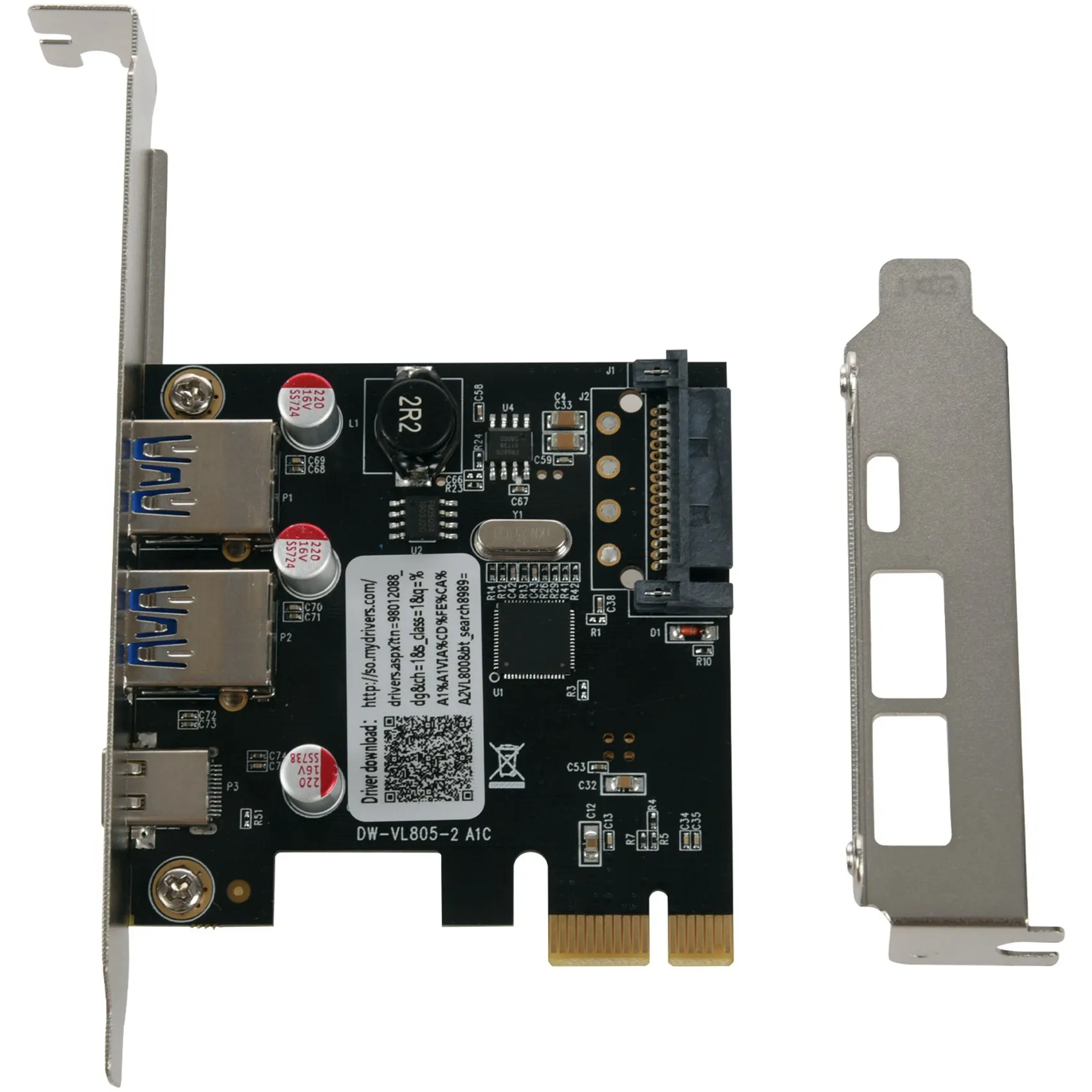 3X USB 3.1 Typ C PCIe-Erweiterungskarte PCI-E auf 1 Typ C und 2 Typ A 3.0 USB-Adapter PCI Express Controller Hub