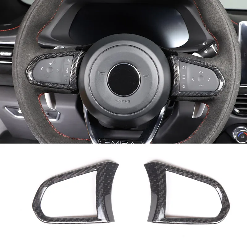 

For Lotus EMIRA 2021-2023 Real Carbon Fiber Car Steering Wheel Button Decorative Frame Sticker Car Interior Accessories