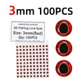 100 piezas rojas de 3 mm