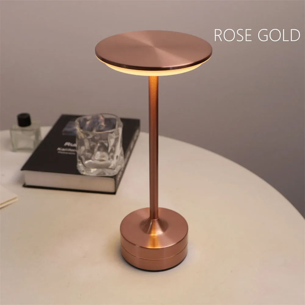 Rechargeable Table Lamp Touch Sensor Desktop LED Night Light Wireless Reading Lamp For Restaurant Hotel Bar Bedroom Decor Light