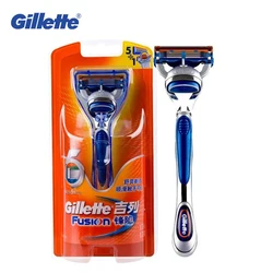 Gillette Fusion 5 lames de rasoir pour hommes, Original, sécurisé, support, Machine, dissolvant de barbe pour le visage