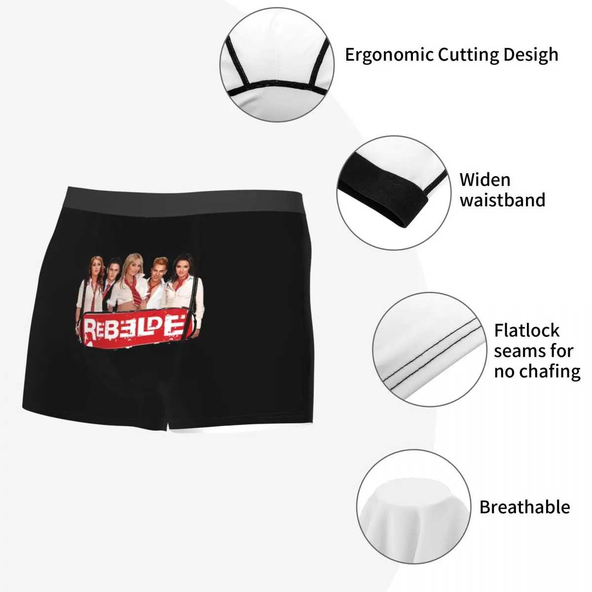 Boxer doux pour hommes, sous-vêtement drôle, culotte Cool Tv, caleçon mexicain pour hommes, grande taille