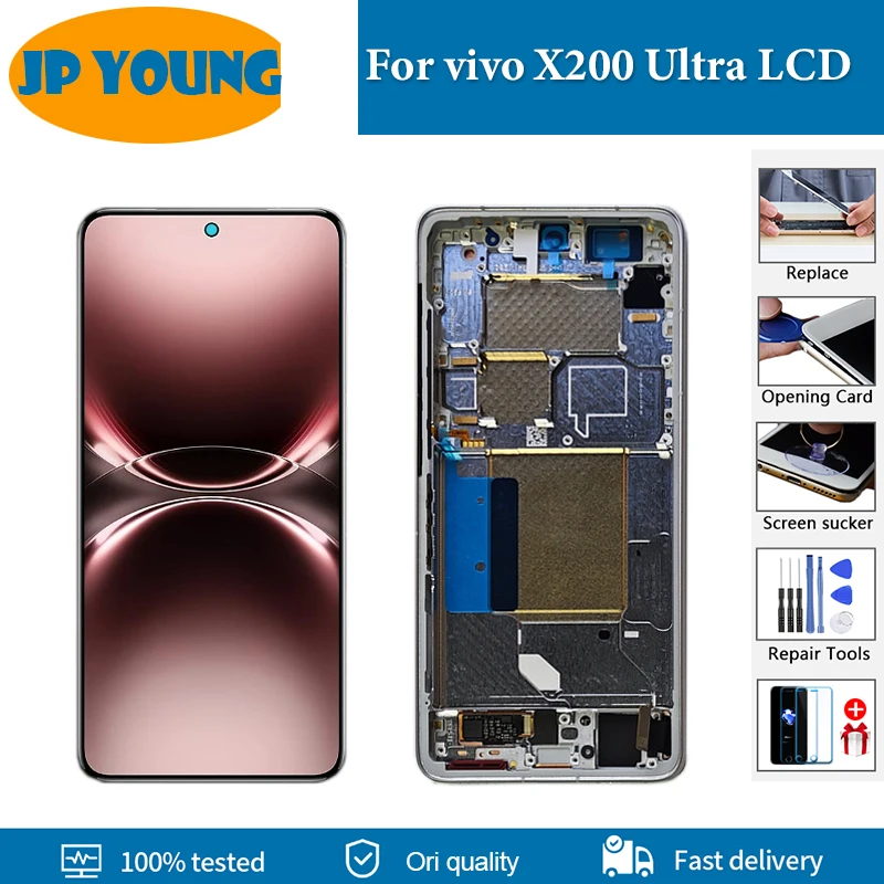 6.82 "amoled para vivo x200 ultra display lcd tela de toque digitador assembléia para vivo x200ultra v2454a v2454da lcd substituição
