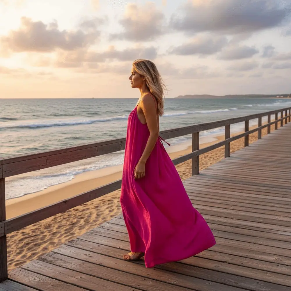 

New with Back Tie Backless Cami Dresses Pure Color Soft Cami Dress Comfortable Rose Red Backless Sleeveless for Women