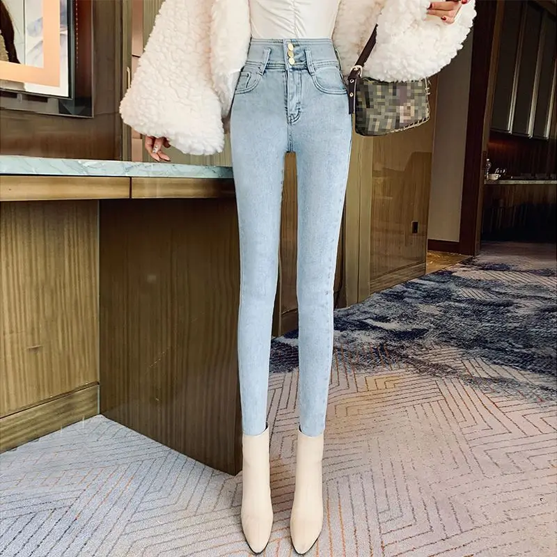 

Casual Skinny Jeans for Woman Super Stretch Denim Sexy High Waist Slim Fashion Office Trendy Waisted Vintage Pants T07