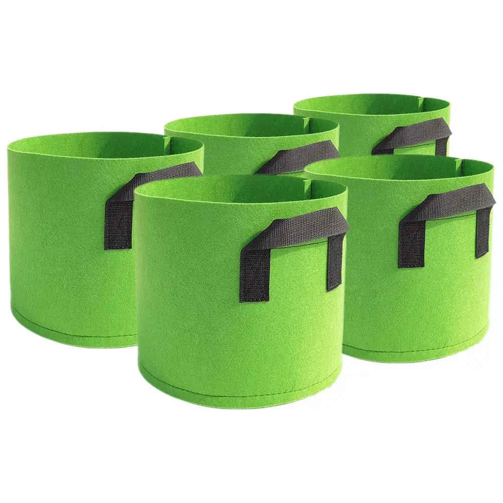 

5 Pcs Green Plant Growing Bag Vegetable Growth Bags Potato Mushroom Planting Flowers Plants Pouch