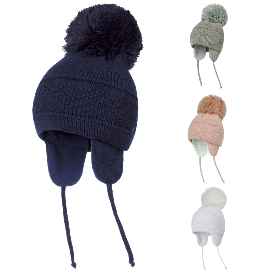 Baby Winter Hat Fleece Lined with Ear Flaps Knit Beanies Cap for Kids Toddler Boys Girls