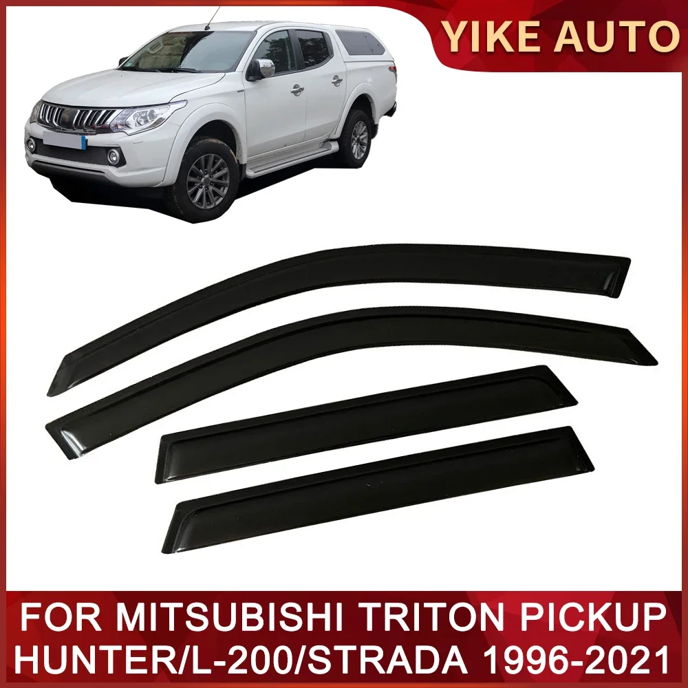 

Оконный козырек для MITSUBISHI Triton Pickup/Hunter/L-200/STRADA 1996-2021, Погодоустойчивый дверной козырек, защита от ветра, солнца, дождя, боковое окно