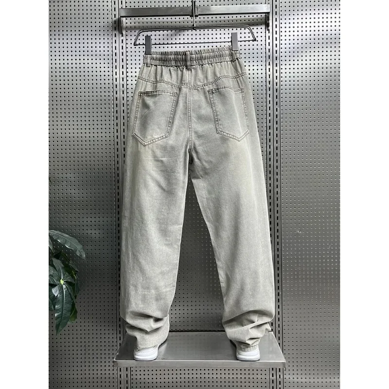 Men's Spring  Autumn Models Japanese Jeans Men's New Loose Straight Slightly Pulled Casual Trousers American High Street Pants