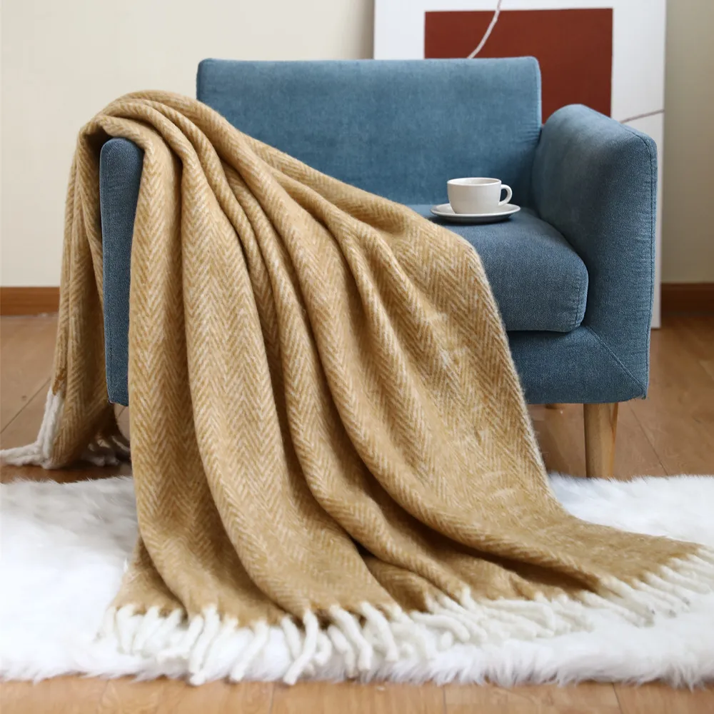 American Sofa Throw Blanket Knitted Thread Blanket Bed Sofa Decoration Office Nap Airplane Blanket Bed Blanket Sofa Cover