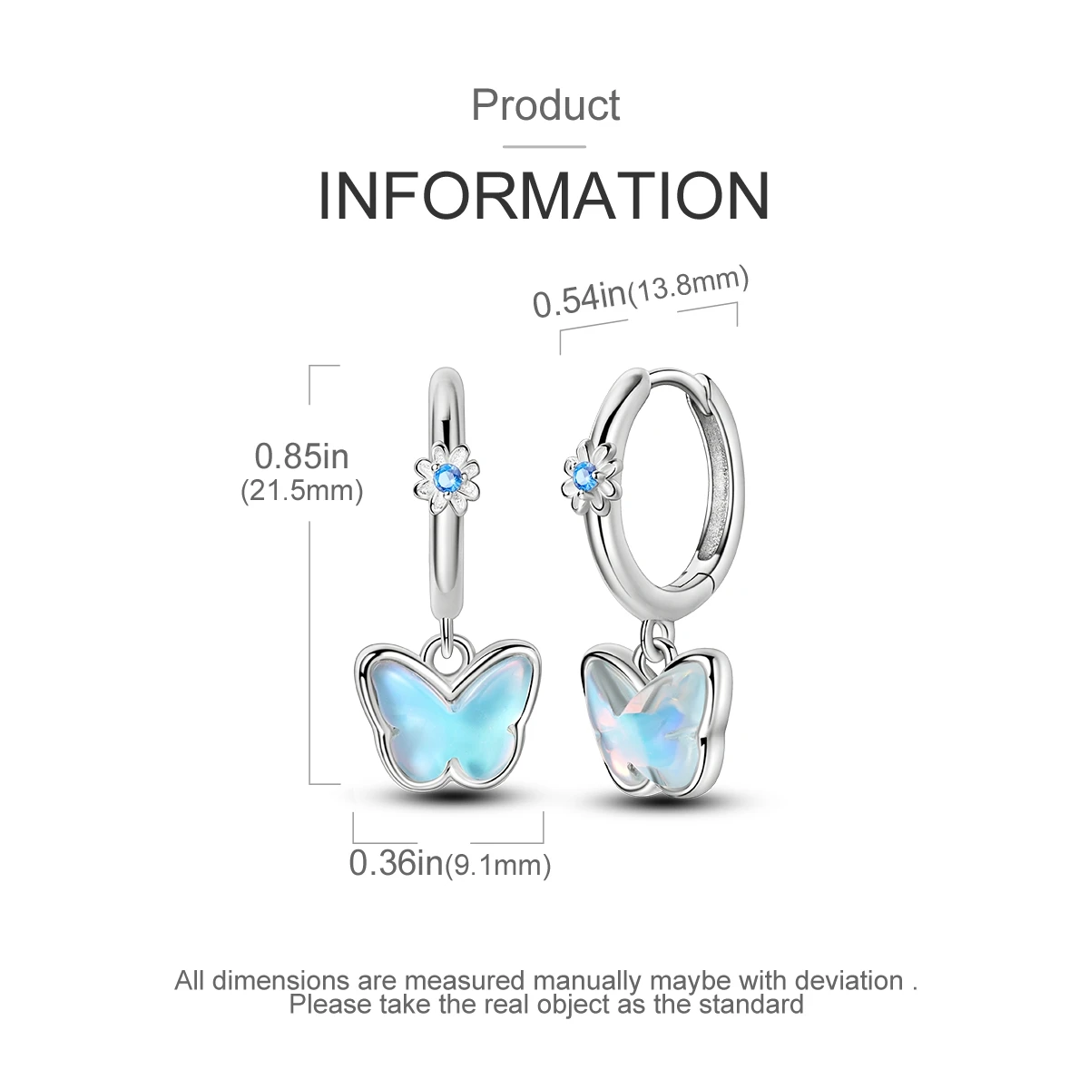 New Design Silver Plated Pink Heart Shape Butterfly Hoop Earrings For Women Zircon High Quality Jewelry Making Gifts