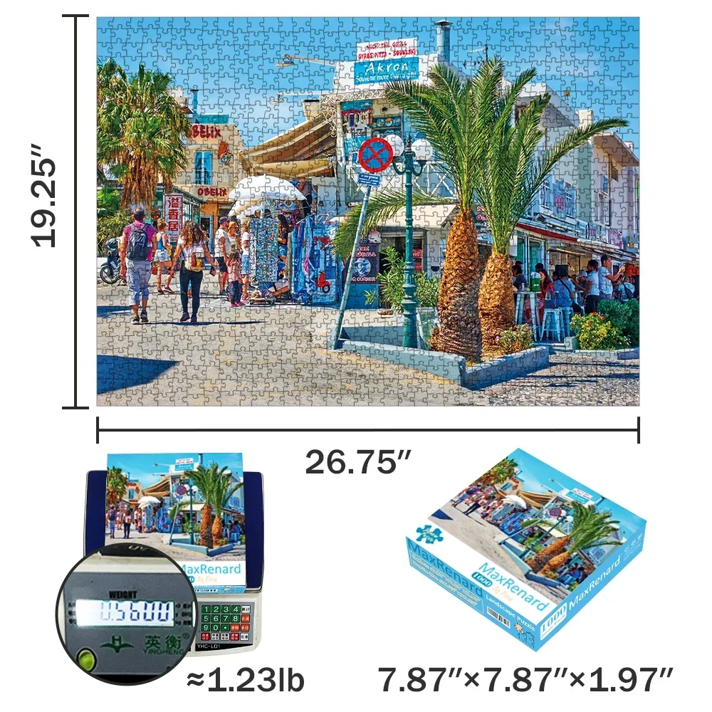 1000 sztuk Puzzle Jigsaw do gry dla dorosłych krajobraz Fira miasto dekoracja na ścianę domu gra rodzinna prezent