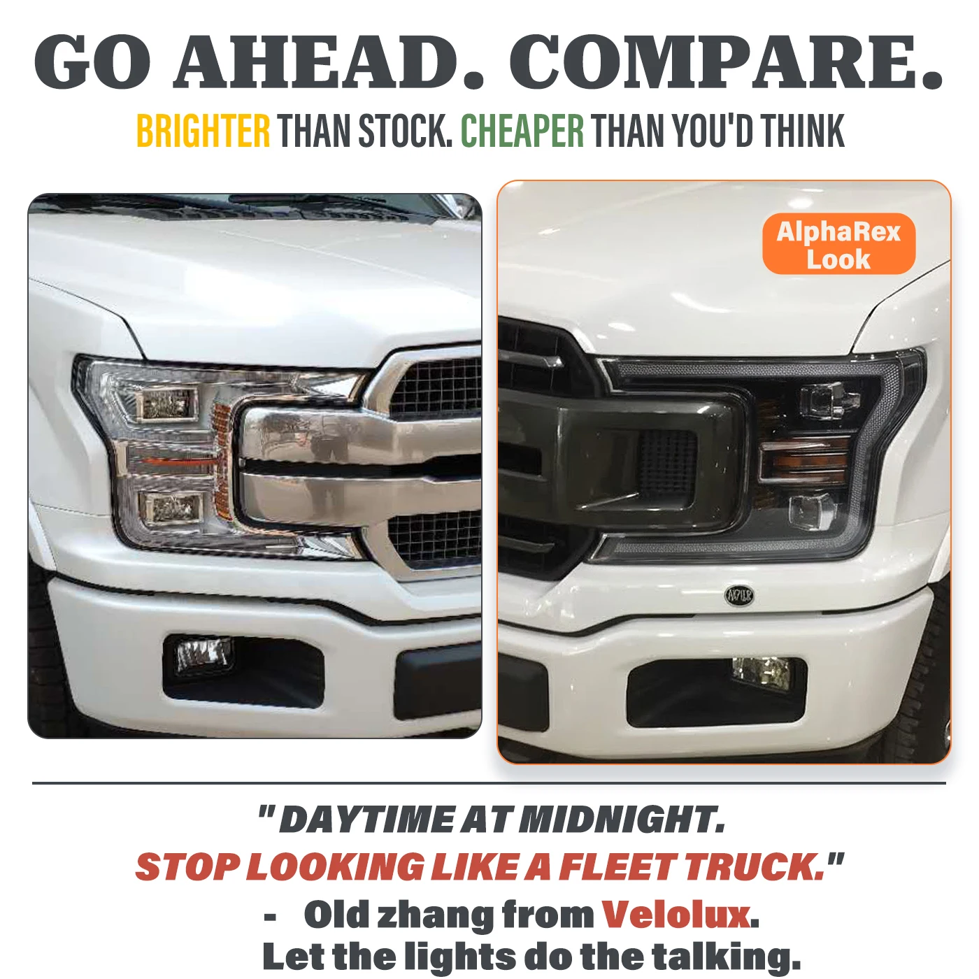 For Ford F150 & Raptor 2018-2020 13th Gen Facelift LED Headlights Assembly w/ Quad-Projector Design C-Bar Old to New Upgrade