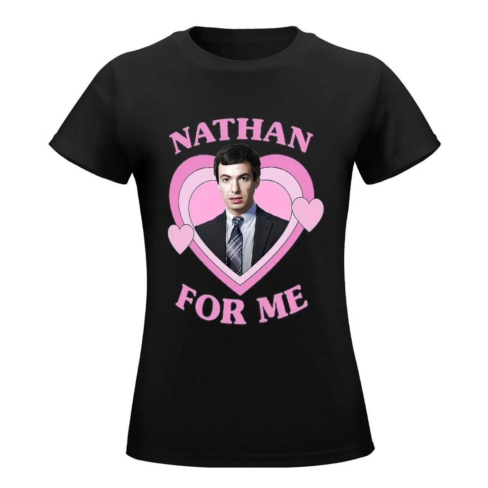 Nathan Fielder For Me Pink Heart T-Shirt shirts graphic tees Short sleeve tee t shirt dress Women