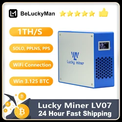 BTC Miner Lucky Miner LV07 1TH/S WIFI ASIC BM1366 SHA256 BTC BCH BSV DGB 25W Minatore silenzioso Macchina Lotteria Minatore Crypto Minatore