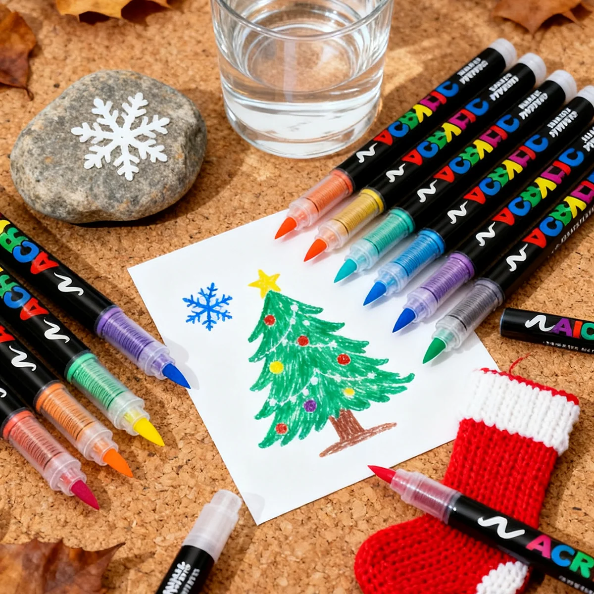 12-288 Color/box Christmas-themed Marker Set - Soft-tip Drawing Straight Line Liquid Acrylic Markers, DIY Graffiti Art Painti image 4