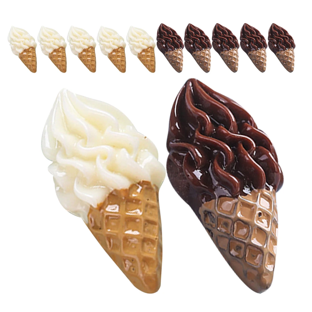 

24 Pcs Multifunction Simulation Ice Cream Child Decoration Toy Resin Realistic Faux Fake