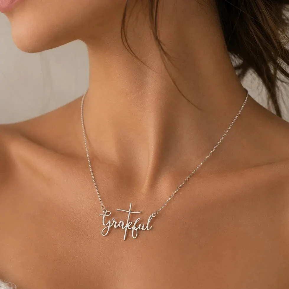 Custom Cross Necklace Personalized Christian Choker Bespoke Baptism Necklace For Women Stainless Steel Jewelry Confirmation Gift