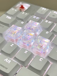 4Pcs High Quality Hot Sale Colorful Translucent Key Caps Cross Shaft Mechanical Keyboard Keycap