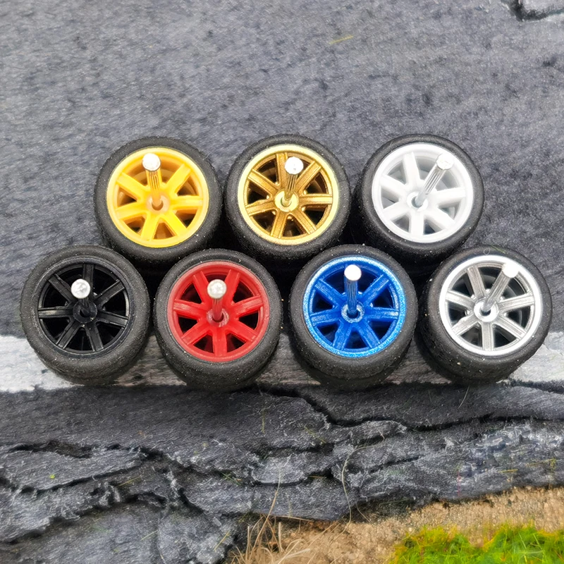 Kickcar-kit de roda de borracha, roda de 7 polegadas, 1/64 polegadas, para modelo de carro, brinquedo, para carro, falou