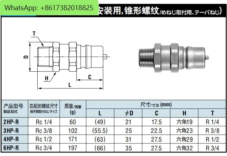 Szybkozłącze Nitto 2HP/2HS/3HP/3HS/4HP/4HS/6HS/6HP-R NITTO KOHKI