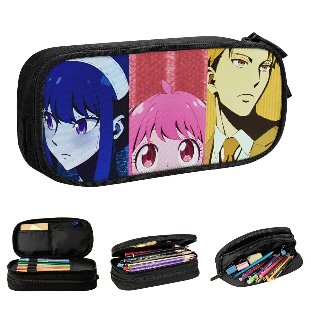 

Anime Spy X Family Pencil Case Lovely Kawaii Comic Pen Bags Student Big Capacity Students School Zipper Pencil Box