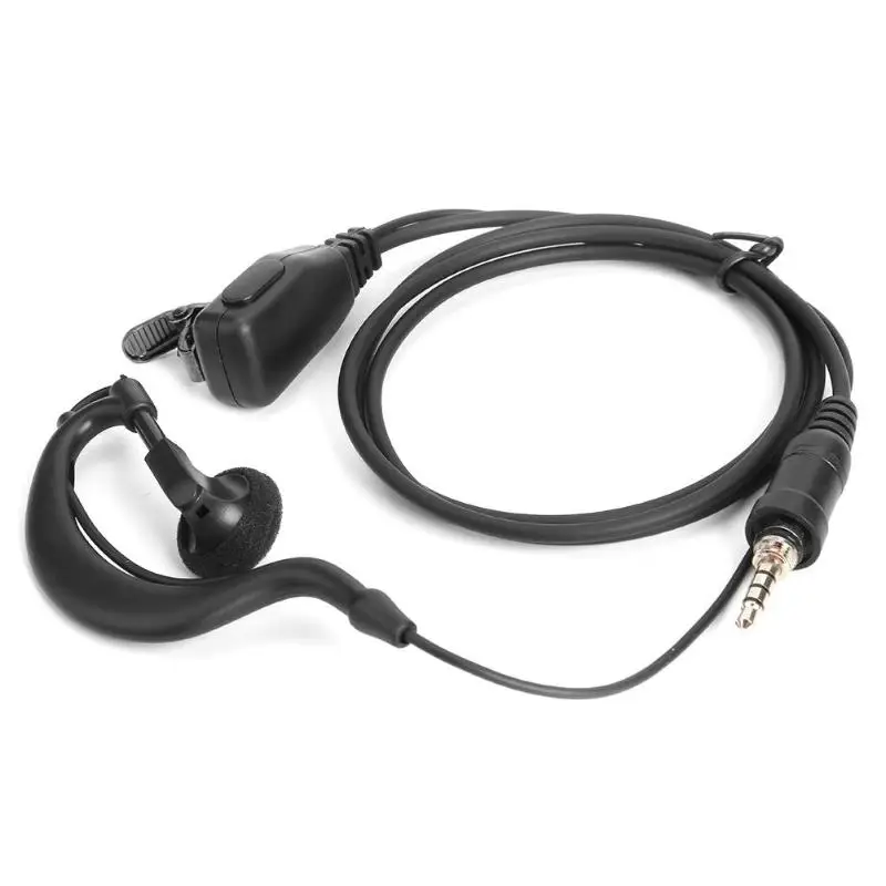 1 Pin G Shape Earpiece Headset with PPT Mic 3.5mm with threaded plug for Yaesu Vertex Radio VX-6R vx7R VX-6E Walkie Talkie