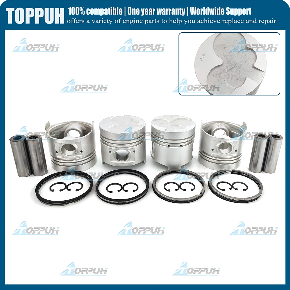 4 Set For Nissan TD23 TD23T Engine 89mm New TD23 Piston with ring STD