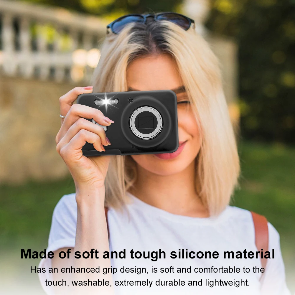 غطاء كاميرا رقمية لـ KODAK PIXPRO FZ55 حافظة واقية من السيليكون الناعم (أسود)